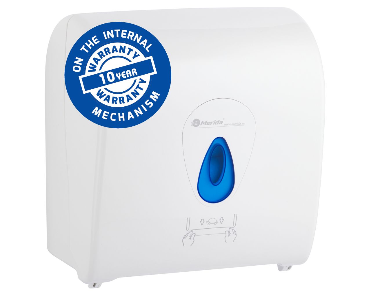MERIDA TOP manual paper towel dispenser in rolls, maxi, blue window